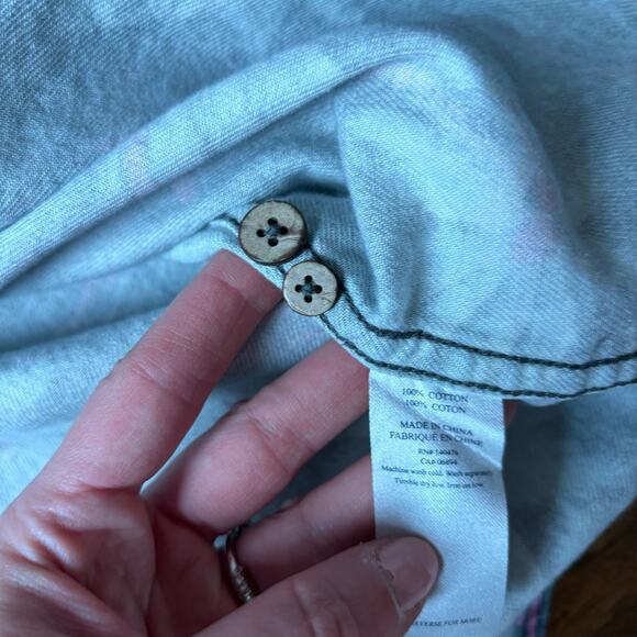 Faherty Long Sleeve Kona Hawaiian Camp Palms Print Button up Shirt Sz M - Picture 5 of 8